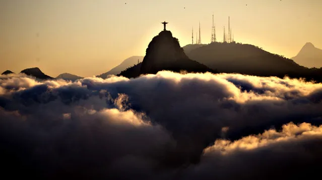 A general view of the Christ the Redeemer, Rio de Janeiro on Tuesday, August 4, 2015. This Wednesday, August 5, marks one year to go from the start of the 2016 Olympic games which will be held in Rio de Janeiro, Brazil. (Photo by Mauro Pimentel/PA Wire)