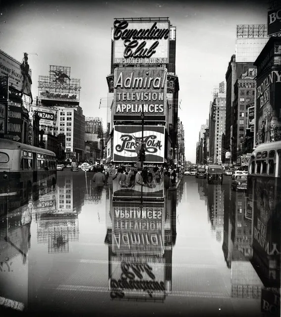 “Times Square, New York” by Weegee, 1952–59. Famous for his gritty tabloid crime photographs, Weegee devoted the last twenty years of his life to what he called his “creative work”. (Photo courtesy of The Metropolitan Museum of Art)