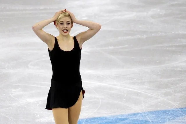 Figure Skating, ISU World Figure Skating Championships, Ladies Short Program, Boston, Massachusetts, United States on March 31, 2016: Gracie Gold of the United States reacts after competing. (Photo by Brian Snyder/Reuters)