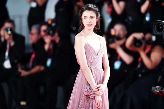 Margaret Qualley walks the red carpet ahead of the “Seberg” screening during the 76th Venice Film Festival at Sala Grande on August 30, 2019 in Venice, Italy. (Photo by Jacopo Raule/Getty Images)