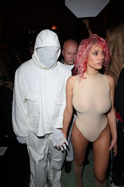 American rapper Kanye West and Australian architect and model Bianca Censori attends the Prototypes Menswear Spring/Summer 2025 show as part of Paris Fashion Week on June 19, 2024 in Paris, France. (Photo by Peter White/Getty Images)