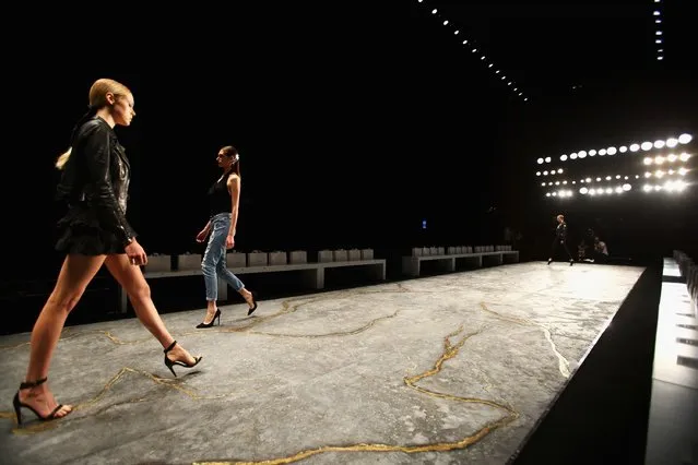 Models rehearse  ahead of the Misha Collection show at Mercedes-Benz Fashion Week Resort 17 Collections at Carriageworks on May 16, 2016 in Sydney, Australia. (Photo by Mark Nolan/Getty Images)