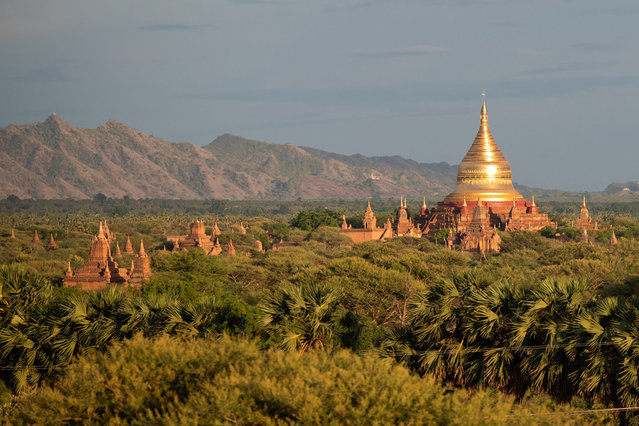 This photo taken on July 7, 2024 shows the Dhammayazaka Pagoda in Bagan in Myanmar's central Mandalay Region. (Photo by Sai Aung Main/AFP Photo)