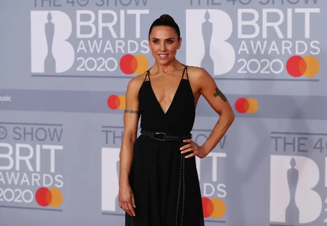 Melanie C poses as she arrives for the Brit Awards at the O2 Arena in London, Britain, February 18, 2020. (Photo by Simon Dawson/Reuters)