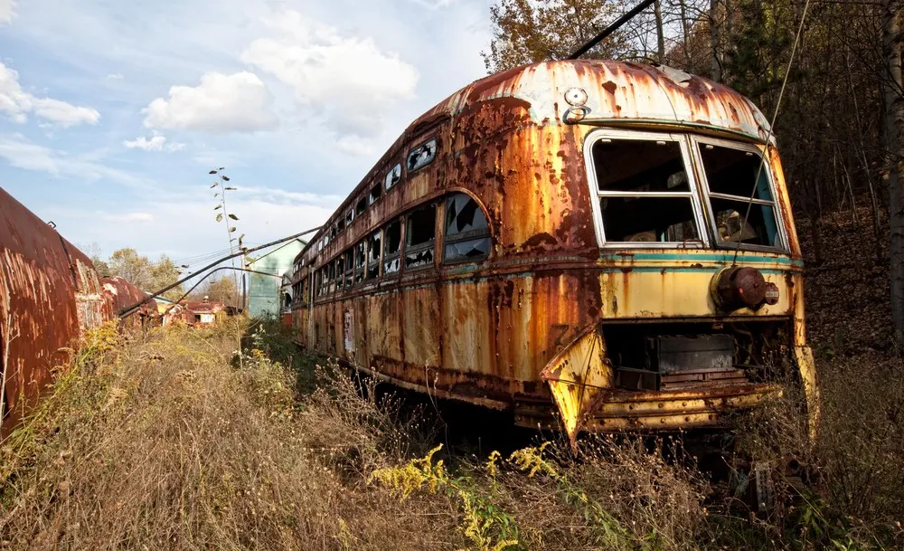 Abandoned Trolley Cars