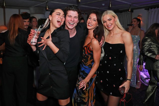 (L to R) Katya Jones, Lewis Cope, Rachel Lopez and Abbie Quinnen attend Stevie Ruffs' 30th Birthday Party at Louie London on December 14, 2025 in London, England. (Photo by  Dave Benett)
