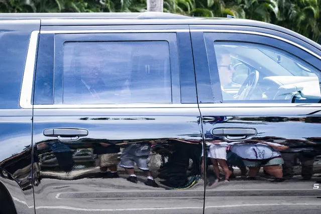 A motorcade carrying former President Donald Trump arrives at his Trump National Doral resort on Monday, June 12, 2023, in Doral, FL. (Photo by Jabin Botsford/The Washington Post)