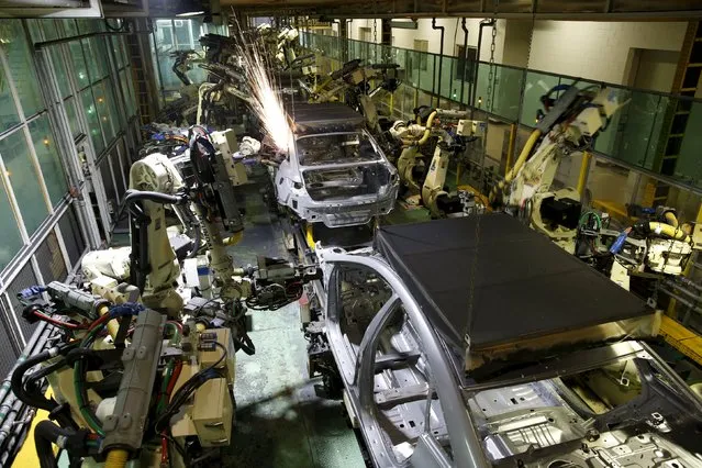 Hyundai Motor's sedans are assembled at its plant in Asan, South Korea, January 27, 2016. (Photo by Kim Hong-Ji/Reuters)
