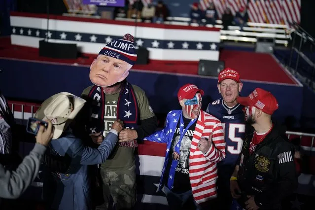 Supporters are seen before former president Donald Trump delivers remarks at a campaign rally at the SNHU Arena in Manchester, N.H. on January 20, 2024. (Photo by Jabin Botsford/The Washington Post)