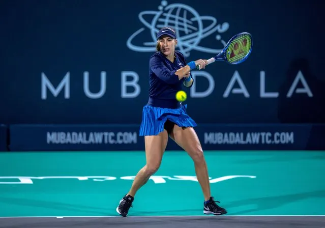 Belinda Bencic of Switzerland at the Mubadala World Tennis Championship in Abu Dhabi, United Arab Emirates on December 16, 2021. (Photo by Victor Besa/The National)