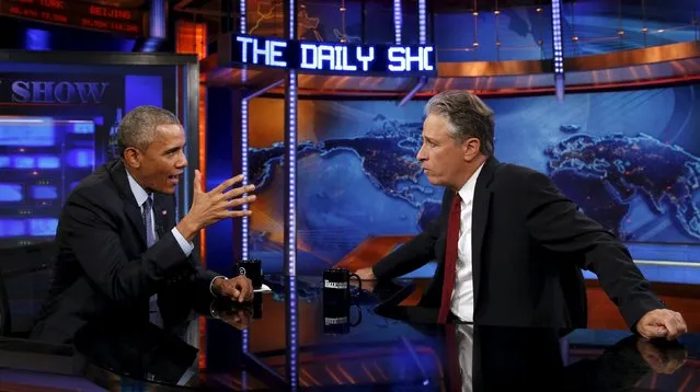 U.S. President Barack Obama makes an appearance on The Daily Show with Jon Stewart in New York July 21, 2015. (Photo by Kevin Lamarque/Reuters)