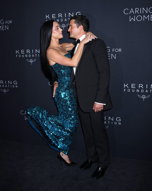 American singer-songwriter Katy Perry and English actor Orlando Bloom attend Kering Foundation Third Annual Caring for Women Dinner at The Pool in New York. on September 9, 2024. (Photo by ZUMAPRESS.com/The Mega Agency)