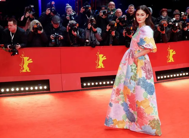 Actor Lea van Acken poses on the red carpet as she arrives for the screening of the movie “My Salinger Year” at the 70th Berlinale International Film Festival in Berlin, Germany, February 20, 2020. (Photo by Michele Tantussi/Reuters)