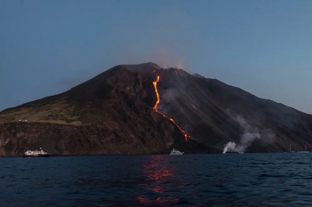 Stromboli Volcano Erupts
