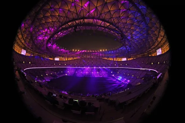 A general view shows the Lusail Stadium during an orientation event for the FIFA World Cup Qatar 2022 Volunteers Program, on the outskirts of Qatar's capital Doha, on September 2, 2022. (Photo by Karim Jaafar/AFP Photo)