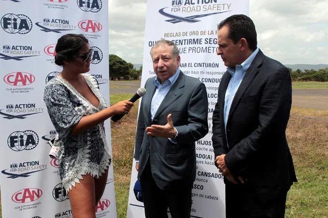 FIA President Jean Todt speaks during interview with local journalist in the race track “Los Brasiles” in Managua, Nicaragua, August 10, 2016. (Photo by Oswaldo Rivas/Reuters)