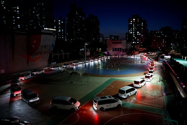 Vehicles transport ballot boxes for the ballot count on the day of the presidential election in Seoul, South Korea on June 3, 2025. (Photo by Kim Soo-hyeon/Reuters)