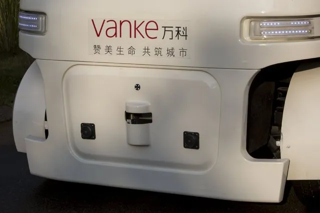Camera and sensors are seen on a driverless vehicle at Vanke's Building Research Centre testing area in Dongguan, south China's Guangdong province November 2, 2015. (Photo by Tyrone Siu/Reuters)