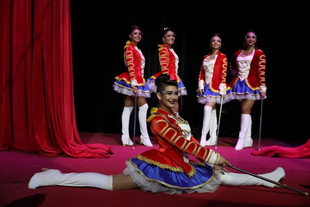 Staff from “Circo Pastelito” pose for the media ahead of opening the circus under a sanitary protocol against COVID-19 spread in Santiago, Chile on November 25, 2020. (Photo by Ivan Alvarado/Reuters)