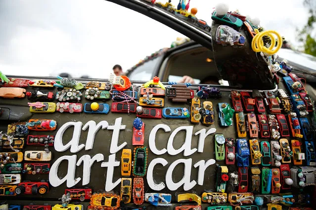 An art car is seen on Allen Parkway during the 26th Annual Houston Art Car Parade on May 11, 2013 in Houston, Texas.  (Photo by Scott Halleran/Getty Images)