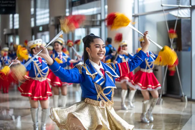 Filipino students performs during the parade at the 125th Philippine’s Independence Day at Dubai World Trade Centre on June 10, 2023. (Photo by Leslie Pableo for The National)