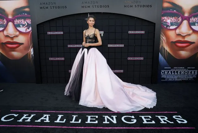 Cast member Zendaya attends the premiere for the film “Challengers” in Los Angeles on April 17, 2024. (Photo by Mario Anzuoni/Reuters)