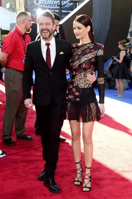 TV personality Chris Hardwick (L) and actress Lydia Hearst attends the premiere of Marvel's “Captain America: Civil War” at Dolby Theatre on April 12, 2016 in Los Angeles, California. (Photo by Frazer Harrison/Getty Images)