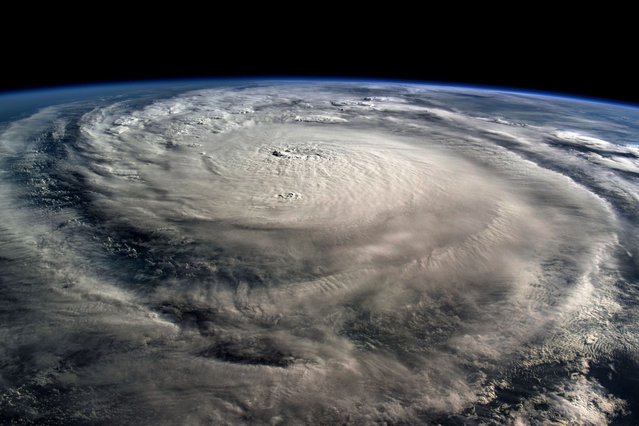 Hurricane Milton, a Category 5 storm at the time of this photograph, is pictured in the Gulf of Mexico off the coast of Yucatan Peninsula on October 8, 2024 seen from the International Space Station as it orbited 257 miles above. (Photo by NASA via Getty Images)