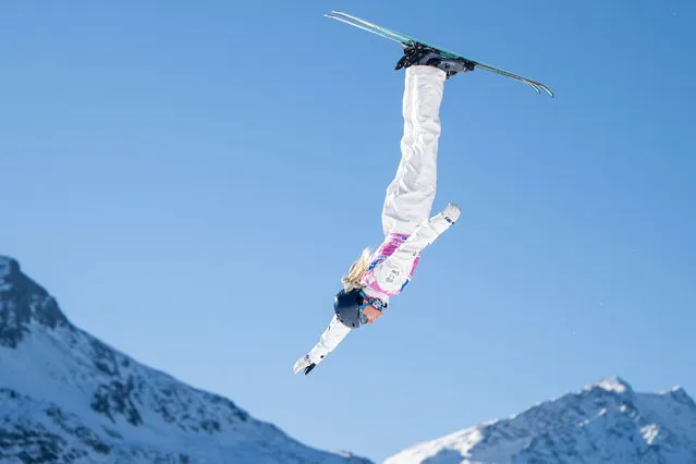 Danielle Scott of Australia in action during the Women's Aerial competition at the FIS Freestyle Ski World Cup in St. Moritz, Switzerland, 05 March 2023. (Photo by Mayk Wendt/EPA)