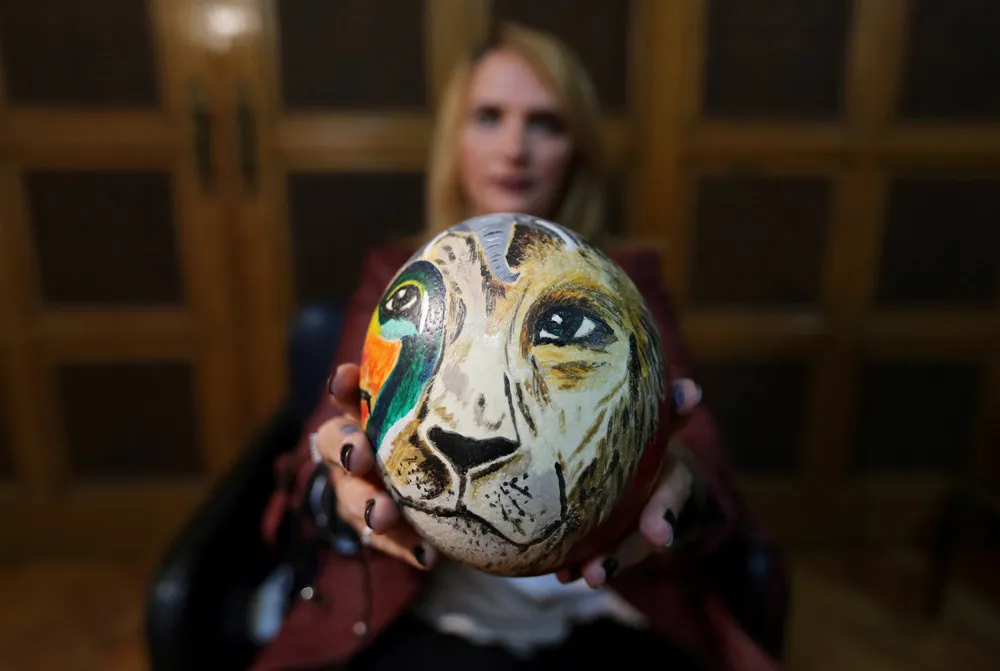 Painted Ostrich Eggs