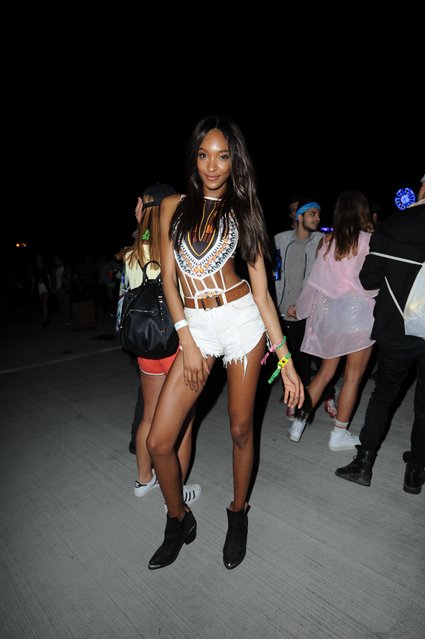 Jourdan Dunn seen at the Neon Carnival during the Coachella Valley Music & Arts Festival on April 16, 2017 in Indio, California. (Photo by Picture Perfect/Splash News and Pictures)