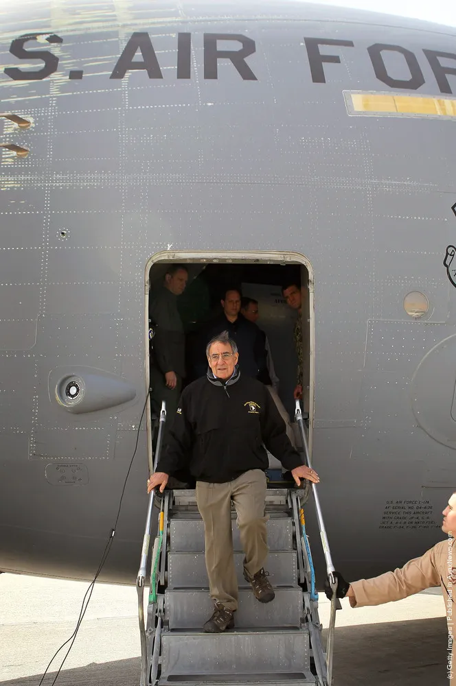 U.S. Secretary of Defense Leon Panetta Visits Military Bases in Afghanistan