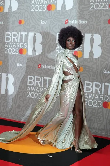 British actress and model Jodie Turner-Smith poses as she arrives for the Brit Awards at the O2 Arena in London, Britain on February 11, 2023. (Photo by Maja Smiejkowska/Reuters)