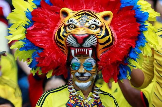 Football Soccer, Colombia vs Uruguay, World Cup 2018 Qualifiers, Roberto Melendez stadium, Barranquilla, Colombia on October 11, 2016. Colombia's fan poses for pictures. (Photo by John Vizcaino/Reuters)
