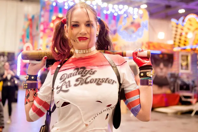 A Harley Quinn cosplayer on day 2 of the MCM London Comic Con at ExCel on October 29, 2016 in London, England. (Photo by Ollie Millington/WireImage)