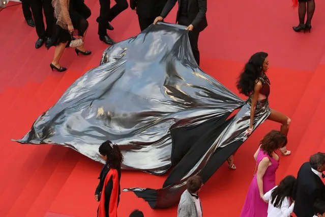 Canadian model Winnie Harlow arrives on May 15, 2018 for the screening of the film “Solo: A Star Wars Story” at the 71 st edition of the Cannes Film Festival in Cannes, southern France. (Photo by Valery Hache/AFP Photo)