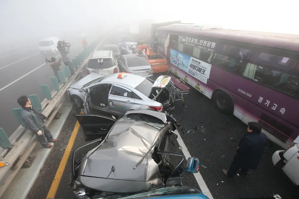 100-Car Pileup in South Korea