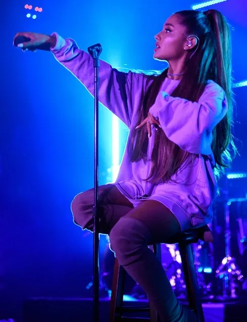American Express and Ariana Grande present “The Sweetener Sessions” at Ace Hotel on August 25, 2018 in Los Angeles, California. (Photo by Kevin Mazur/Getty Images for American Express)