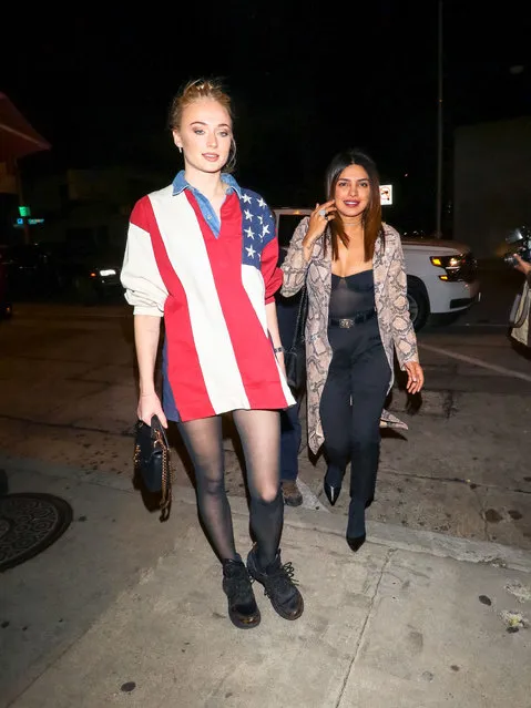 Celebrities seen in Los Angeles, California on January 22, 2019. Pictured: Sophie Turner (L) and Priyanka Chopra. (Photo by Splash News and Pictures)