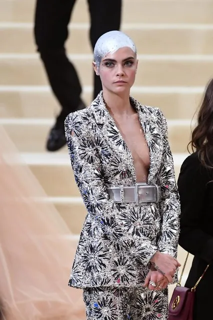 Cara Delevingne attends “Rei Kawakubo/Commes Des Garcons: Art of the In-Between” at Metropolitan Museum of Art on May 1, 2017 in New York City. (Photo by Splash News and Pictures)