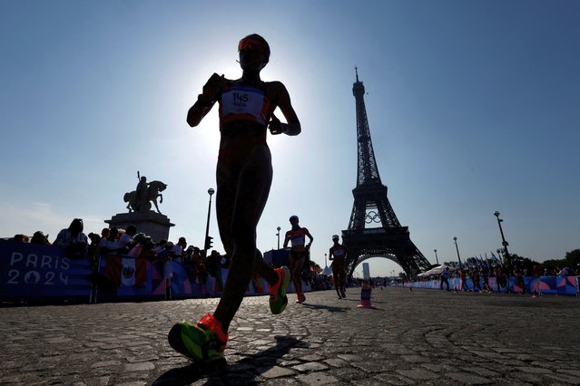 Mary Luz Andia of Peru during the women's 20km race walk on August 1, 2024. (Photo by Gonzalo Fuentes/Reuters)