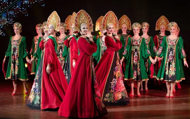 Members of the Gzhel Moscow Dance Theatre company during a performance as part of the Russian Culture Week in Hainan Province, China on December 19, 2019. (Photo by Artyom Ivanov/TASS)
