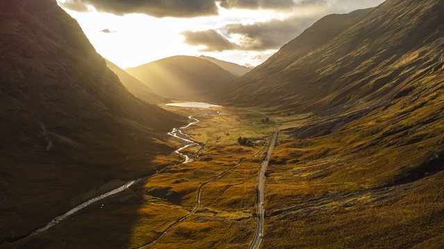 The Three Sisters of Glencoe in Scotland, Aonach Dubh, Beinn Fhada and Gearr Aonach, show their autumnal colours in the first decade of October 2024. (Photo by Euan Cherry/The Times)