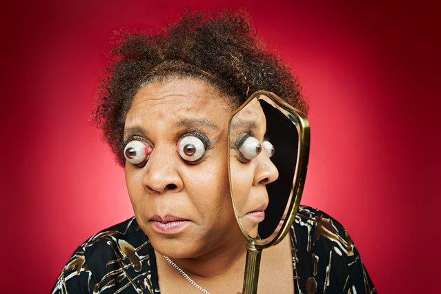 Kim Goodman, from Chicago, Illinois, US, holds the record for the farthest eyeball protrusion, at 12mm. (Photo by Paul Michael Hughes/Guinness World Records/PA Wire Press Association)
