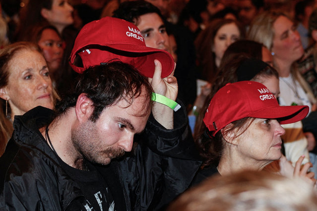 A supporter reacts while listening to Republican candidate for New Jersey governor Jack Ciattarelli concede at his election night rally in Bridgewater on November 5, 2025. (Photo by Rachel Wisniewski/Reuters)