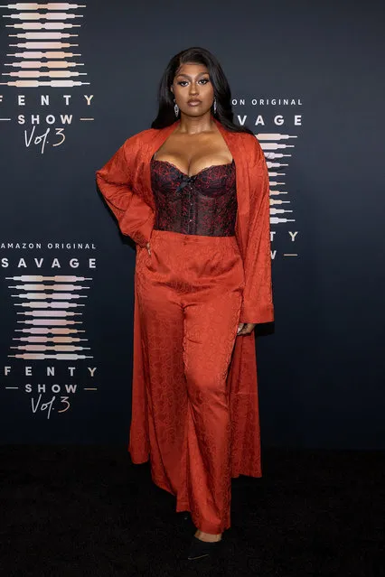 In this image released on September 22, American singer-songwriter Jazmine Sullivan attends Rihanna's Savage X Fenty Show Vol. 3 presented by Amazon Prime Video at The Westin Bonaventure Hotel & Suites in Los Angeles, California; and broadcast on September 24, 2021. (Photo by Emma McIntyre/Getty Images for Rihanna's Savage X Fenty Show Vol. 3 Presented by Amazon Prime Video)