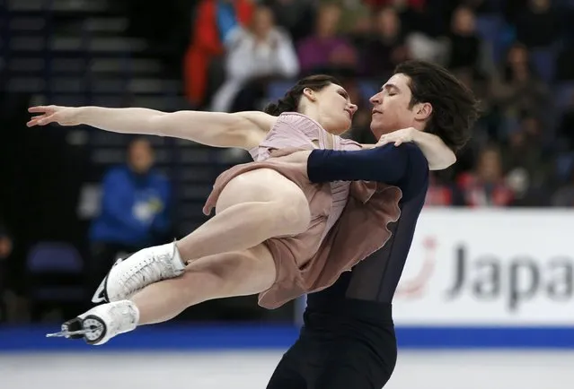 Canada' s Tessa Virtue and Scott Moir compete to win the Ice Dance / Free Dance event at the ISU World Figure Skating Championships in Helsinki, Finland on April 1, 2017. (Photo by Grigory Dukor/Reuters)