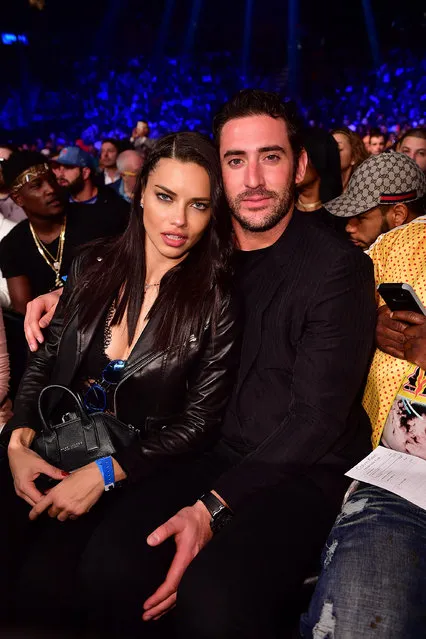 Adriana Lima and Matt Harvey attend the Andre Berto vs Shawn Porter headlined Showtime Championship Boxing bout presented by Premier Boxing Champions at Barclays Center on April 22, 2017 in Brooklyn. (Photo by James Devaney/Getty Images)