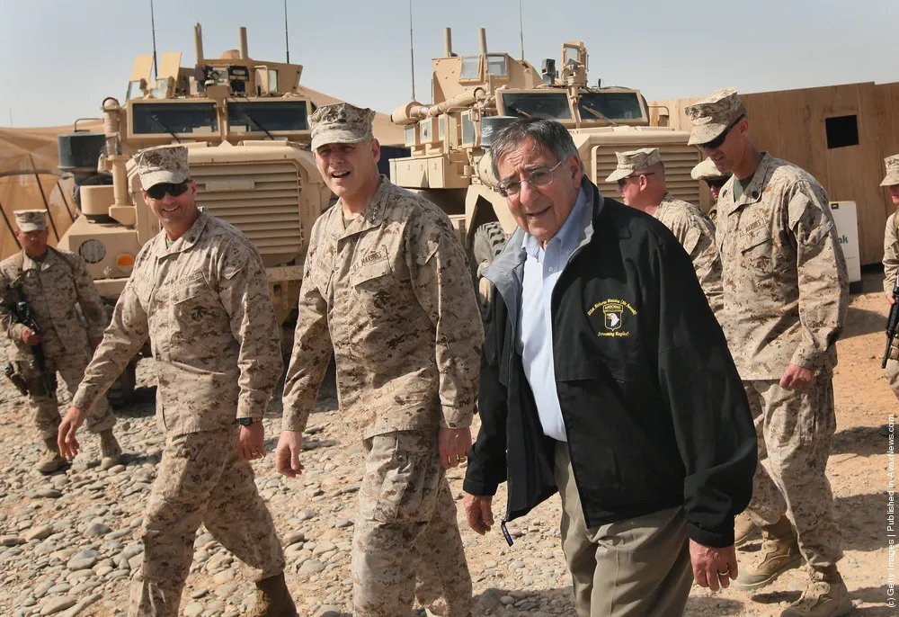 U.S. Secretary of Defense Leon Panetta Visits Military Bases in Afghanistan