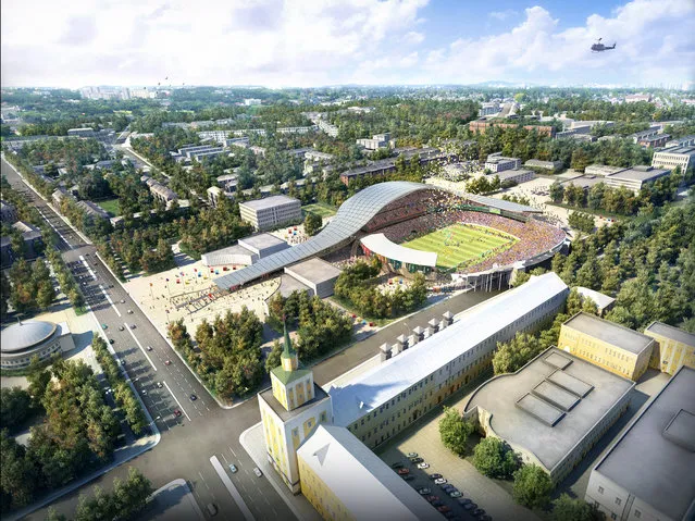 In this handout artists impression provided by the Russia 2018 Organising Commitee, the Yaroslavl Stadium is shown as proposed and presented as part of the Russia 2018 World Cup bid, on September 29, 2011 in Russia. (Illustration by Russia 2018 via Getty Images)